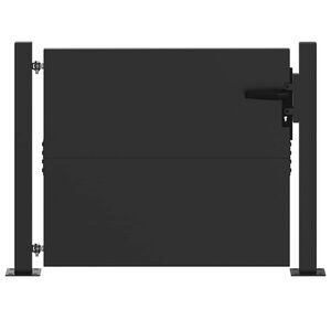 vidaXL Port&atilde;o de Jardim Preto 110 x 105 cm A&ccedil;o revestido a p&oacute;