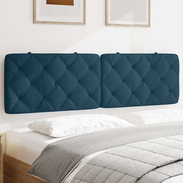 vidaXL Almofad&atilde;o de cabeceira 180 cm veludo azul