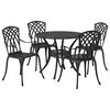 vidaXL Conjunto de Jantar para Jardim 5 pcs Preto 90 x 90 x 75 cm