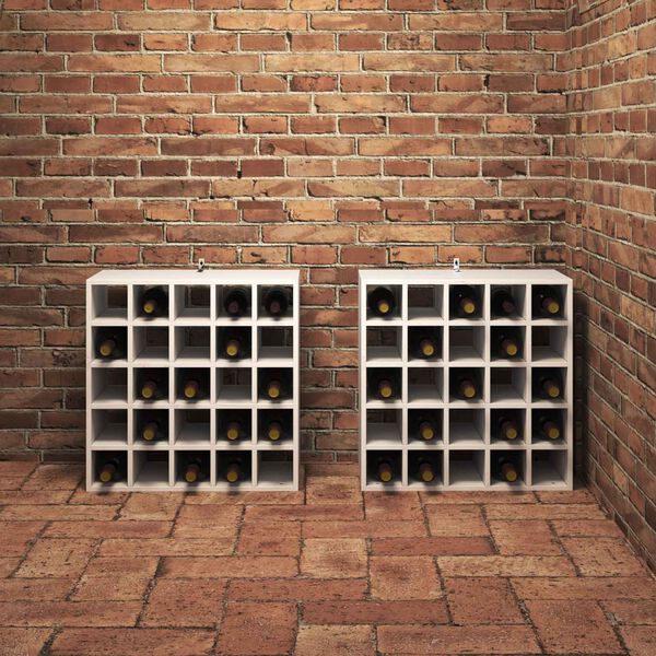 vidaXL Escorredor de Vinho 2 pcs Branco 56 x 25 x 56 cm