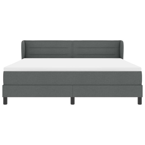 vidaXL Cama Box com colch&atilde;o Cinzento escuro 180 x 200 cm tecido