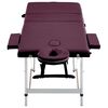 vidaXL Mesa de massagens dobrável 3 zonas alumínio roxo escuro