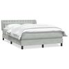 vidaXL Cama com molas/colch&atilde;o 160x210 cm veludo cinzento-claro