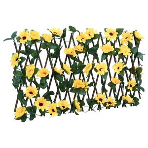 vidaXL&nbsp;Treli&ccedil;a de hera artificial extens&iacute;vel 180x20 cm amarelo
