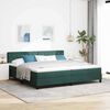 vidaXL Cama Box com colch&atilde;o Verde Escuro 200 x 200 cm Veludo