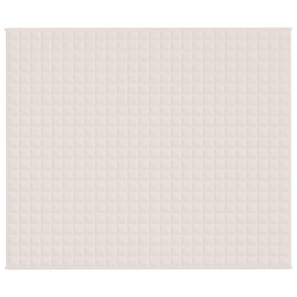 vidaXL Manta pesada 15 kg 220x260 cm tecido creme-claro