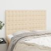 vidaXL Cabeceira Creme 144x5x118/128 cm Tecido
