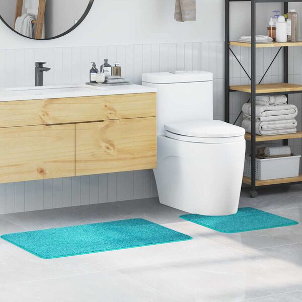 vidaXL Conjunto de Tapetes de Banho Antiderrapantes 2 pcs Turquesa PP