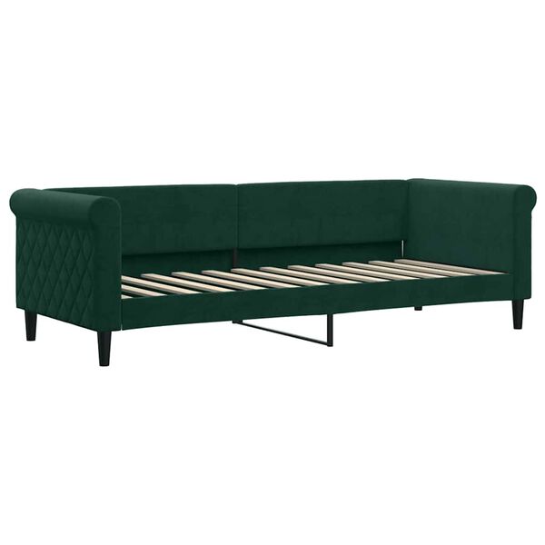 vidaXL Sof&aacute;-cama c/ gavet&atilde;o e colch&otilde;es 80x200cm veludo verde-escuro