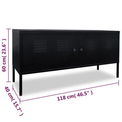 vidaXL Móvel de TV 118x40x60 cm preto