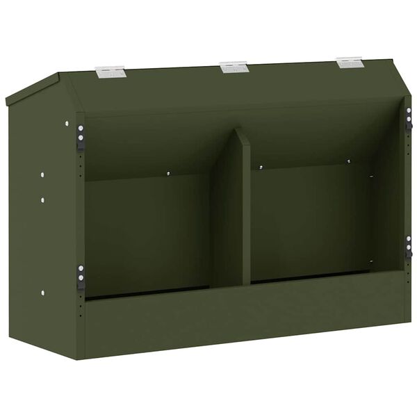 vidaXL Comedouro para Coelhos Verde Oliva 64.5 x 25.5 x 45.5 cm