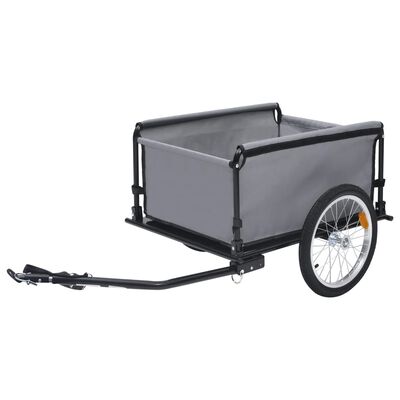 vidaXL Reboque de carga para bicicleta 65 kg cinzento e laranja
