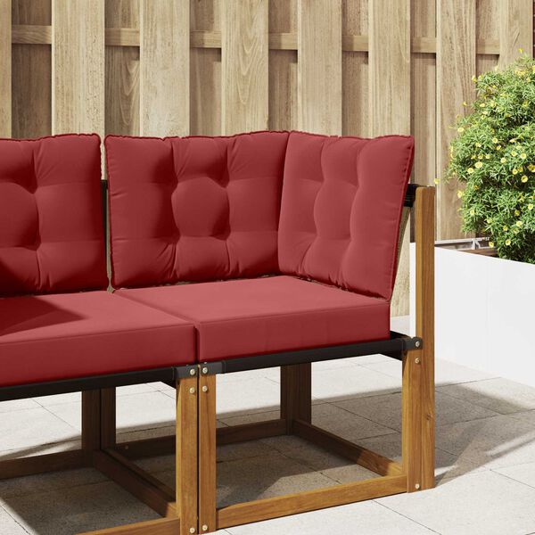 vidaXL Almofada para Sof&aacute; Externo 3 pcs vermelho tinto Poli&eacute;ster