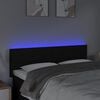 vidaXL Cabeceira de cama c/ luzes LED tecido 144x5x78/88 cm preto