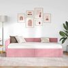 vidaXL Estrutura de Cama de Canto Rosa 80 cm x 200 cm Veludo