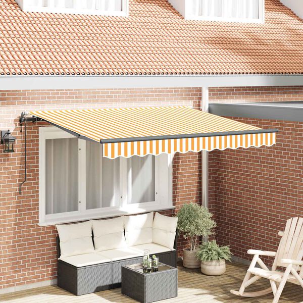 vidaXL Toldo Retr&aacute;til Amarelo 250 x 200 cm tecido