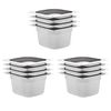 vidaXL Recipientes gastronorm 12 pcs GN 1/6 100 mm a&ccedil;o inoxid&aacute;vel