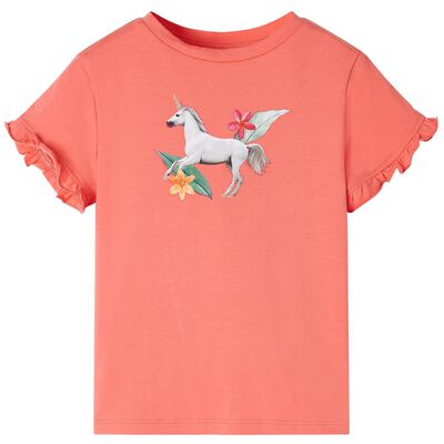 T-shirt manga curta para criança cor coral 92