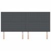 vidaXL Cabeceira com cabeceira Cinza Escuro 200 cm Couro Sint&eacute;tico