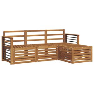 vidaXL Conjuntos de sof&aacute;s 4 pcs Natural Madeira S&oacute;lida de Ac&aacute;cia