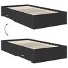vidaXL Estrutura da Cama Preto e Prata 100 x 200 cm Madeira processada
