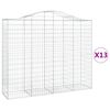 vidaXL Cestos gabi&atilde;o arqueados 13 pcs 200x50x160/180 ferro galvanizado