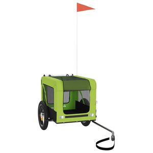 vidaXL Reboque de bicicleta p/ animais tecido oxford/ferro verde/preto