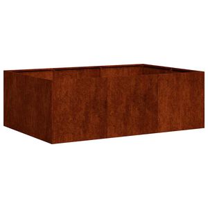 vidaXL Floreira enferrujada 120x80x40 cm a&ccedil;o resistente