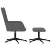vidaXL Cadeira de descanso com banco tecido cinzento-escuro