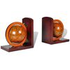 vidaXL Suportes para livros com globo terreste 2 pcs