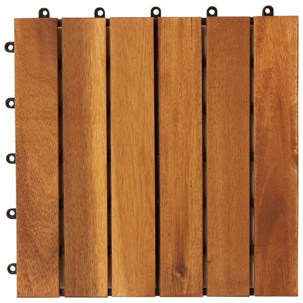 vidaXL Telha de Deck 10 pcs Castanho 30 x 30 cm Madeira de Ac&aacute;cia