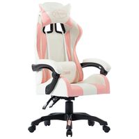 vidaXL Cadeira estilo corrida couro artificial rosa