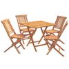 vidaXL Conjunto de bistro de jardim dobr&aacute;vel de 5 pe&ccedil;as Natural
