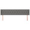 vidaXL Cabeceira de cama c/ abas tecido 203x16x78/88cm cinzento-escuro
