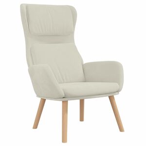 vidaXL Cadeira de descanso veludo branco nata