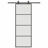 vidaXL Porta deslizante c/ conj. ferragens 76x205cm vidro ESG preto