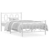 vidaXL Estrutura de cama com cabeceira e p&eacute;s 107x203 cm metal branco