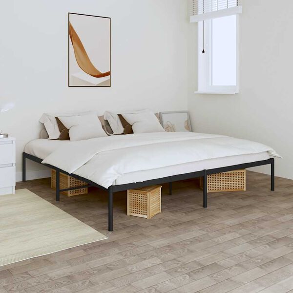 vidaXL Estrutura de cama 200x200 cm metal preto