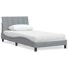 vidaXL Cama com colchão Hanko 100x200 cm tecido cinzento-claro