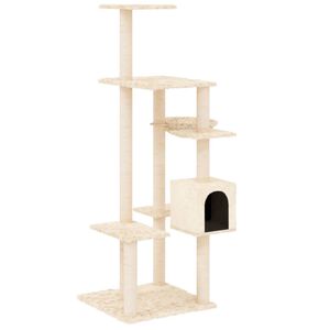 vidaXL &Aacute;rvore para gatos c/ postes arranhadores sisal 142 cm cor creme