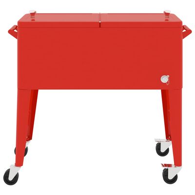 vidaXL Carrinho refrigerador com rodas 92x43x89 cm vermelho
