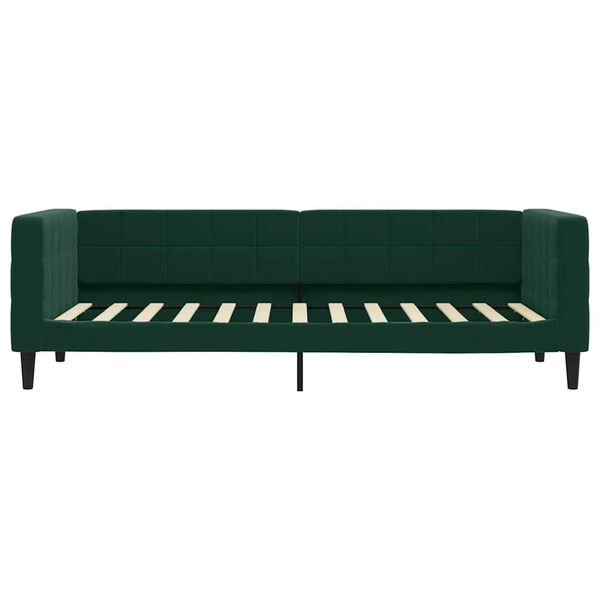 vidaXL Sof&aacute;-cama 80x200 cm veludo verde-escuro