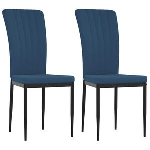 vidaXL Cadeiras de jantar 2 pcs veludo azul