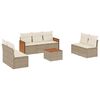 vidaXL 8 pcs conjunto de sof&aacute;s p/ jardim com almofad&otilde;es vime PE bege