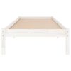 vidaXL Estrutura cama pequena solteiro 75x190 cm madeira maci&ccedil;a branco