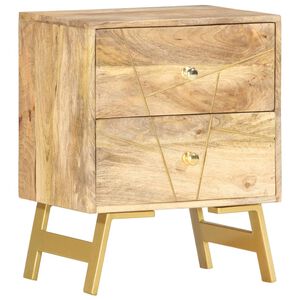 vidaXL Mesa de cabeceira 40x30x50 cm madeira de mangueira maci&ccedil;a