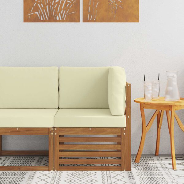 vidaXL Sof&aacute; de Canto Outdoor Madeira S&oacute;lida de Ac&aacute;cia Natural