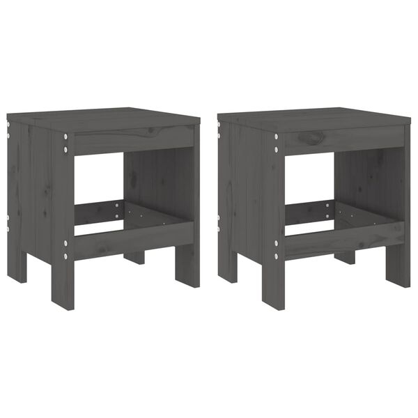 vidaXL 3 pcs conj. bistrô para jardim madeira de pinho maciça cinzento