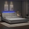 vidaXL Estrutura de cama com LED sem colch&atilde;o Hvar 180x200 cm branco