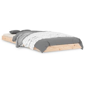 vidaXL Estrutura de cama de solteiro pequena 75x190 cm pinho maci&ccedil;o